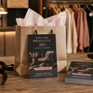 Flyer A6 promotionnel pour une boutique de décoration avec offre -20%