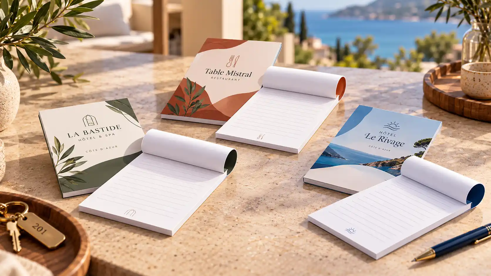 Bloc-notes avec couverture personnalisé pour hôtels