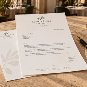 Papier à en-tête personnalisé A4 pour hôtels et restaurants